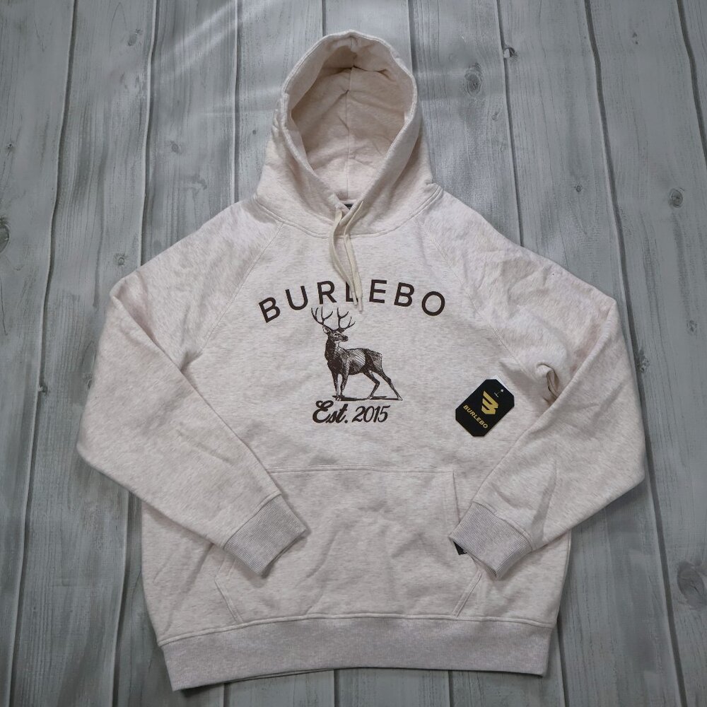 NEW BURLEBO Men's Fleece Pullover Hoodie - Buck/Deer Graphic